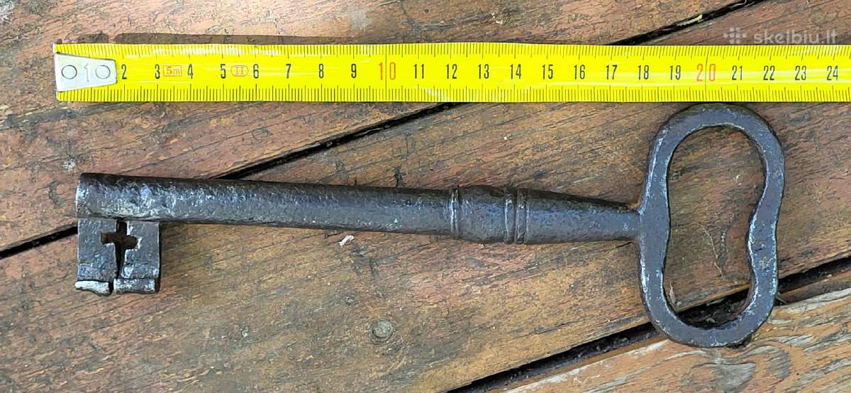 Senovinį 23 cm(!) raktą – tikrą interjero perliuką - nuotraukos Nr. 3