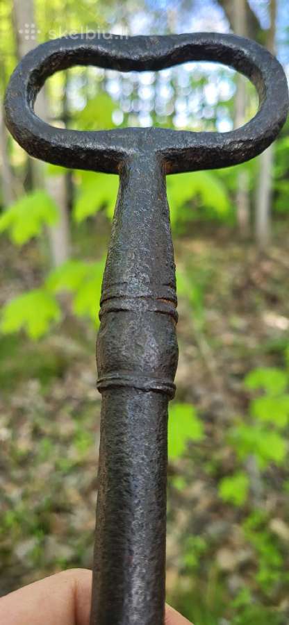 Senovinį 23 cm(!) raktą – tikrą interjero perliuką - nuotraukos Nr. 13