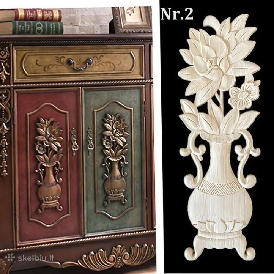 Medinės drožinėtos apdailos detalės,furnitura - nuotraukos Nr. 4
