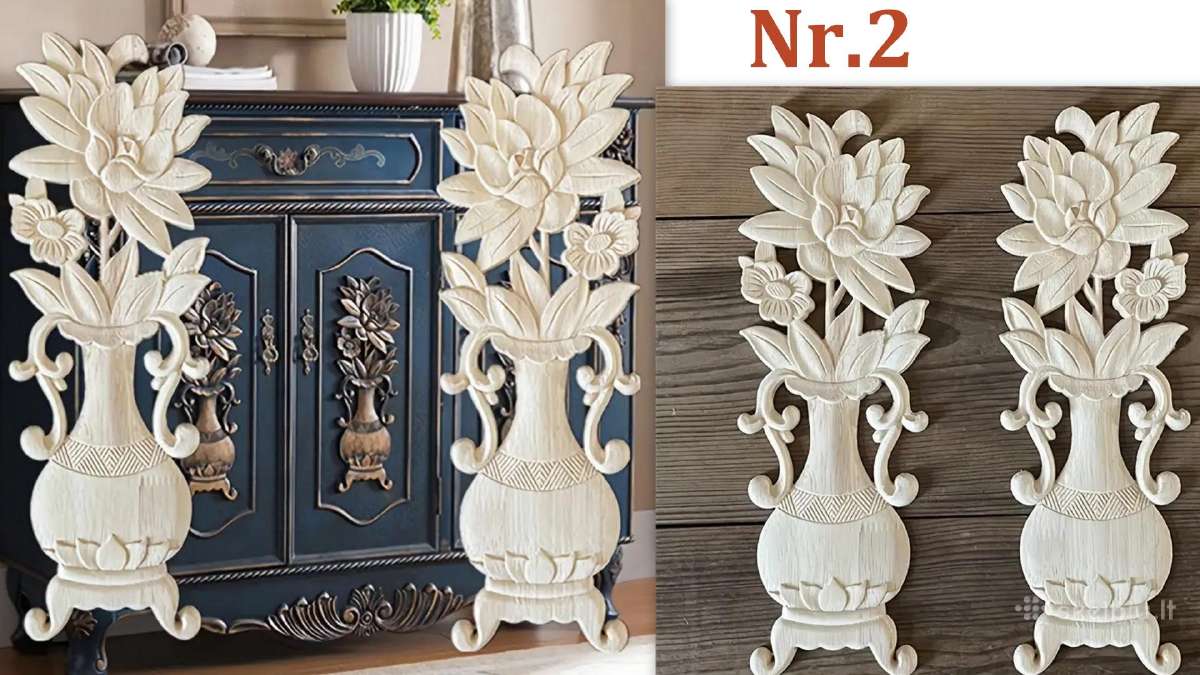 Medinės drožinėtos apdailos detalės,furnitura - nuotraukos Nr. 5