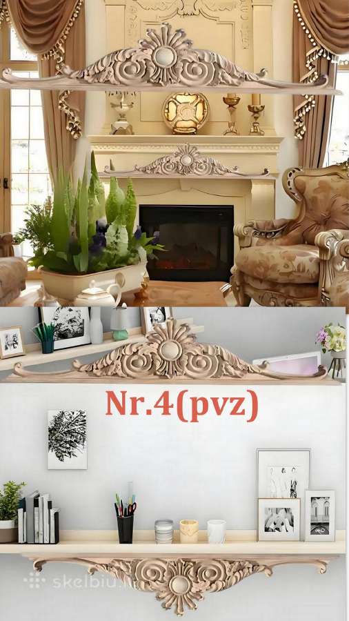 Medinės drožinėtos apdailos detalės,furnitura - nuotraukos Nr. 10