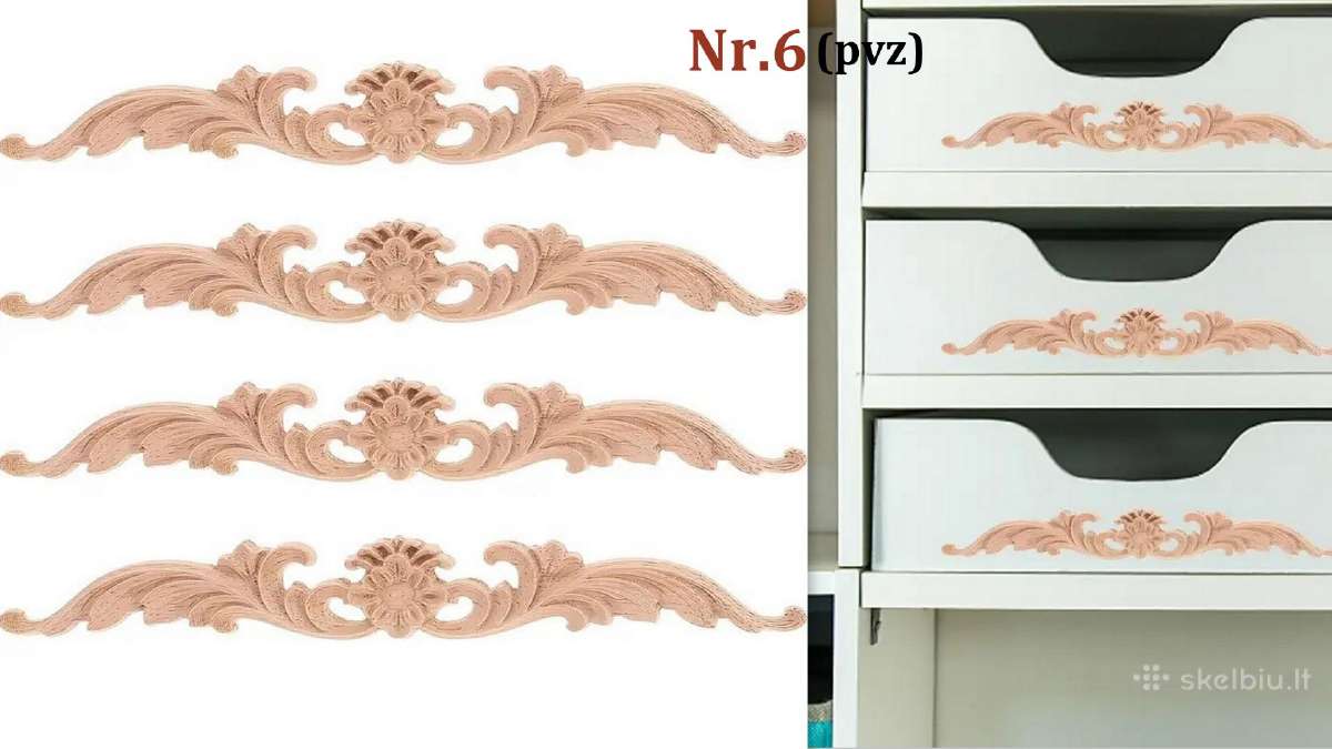 Medinės drožinėtos apdailos detalės,furnitura - nuotraukos Nr. 14