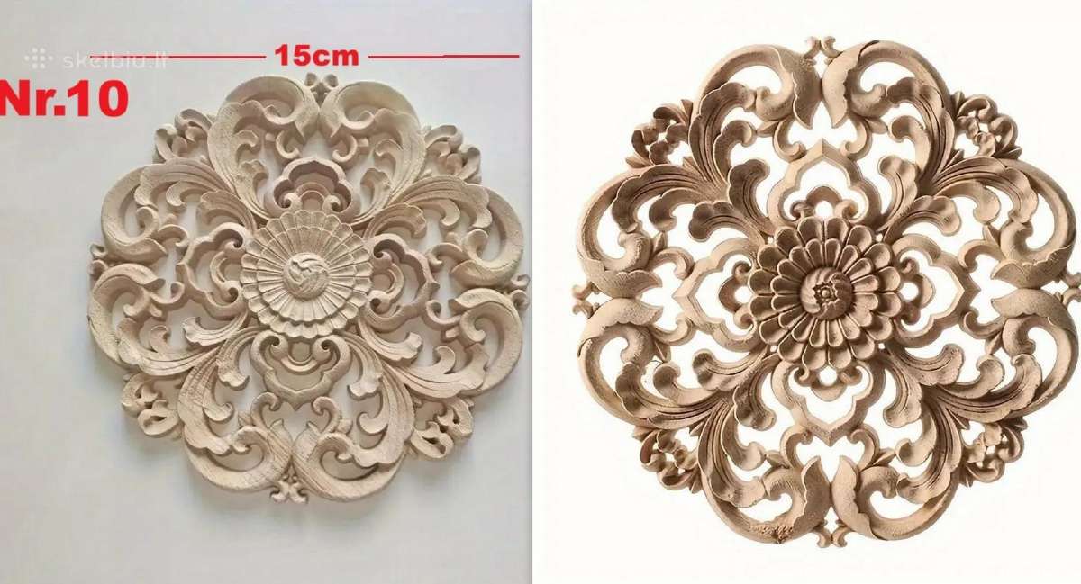 Medinės drožinėtos apdailos detalės,furnitura - nuotraukos Nr. 20