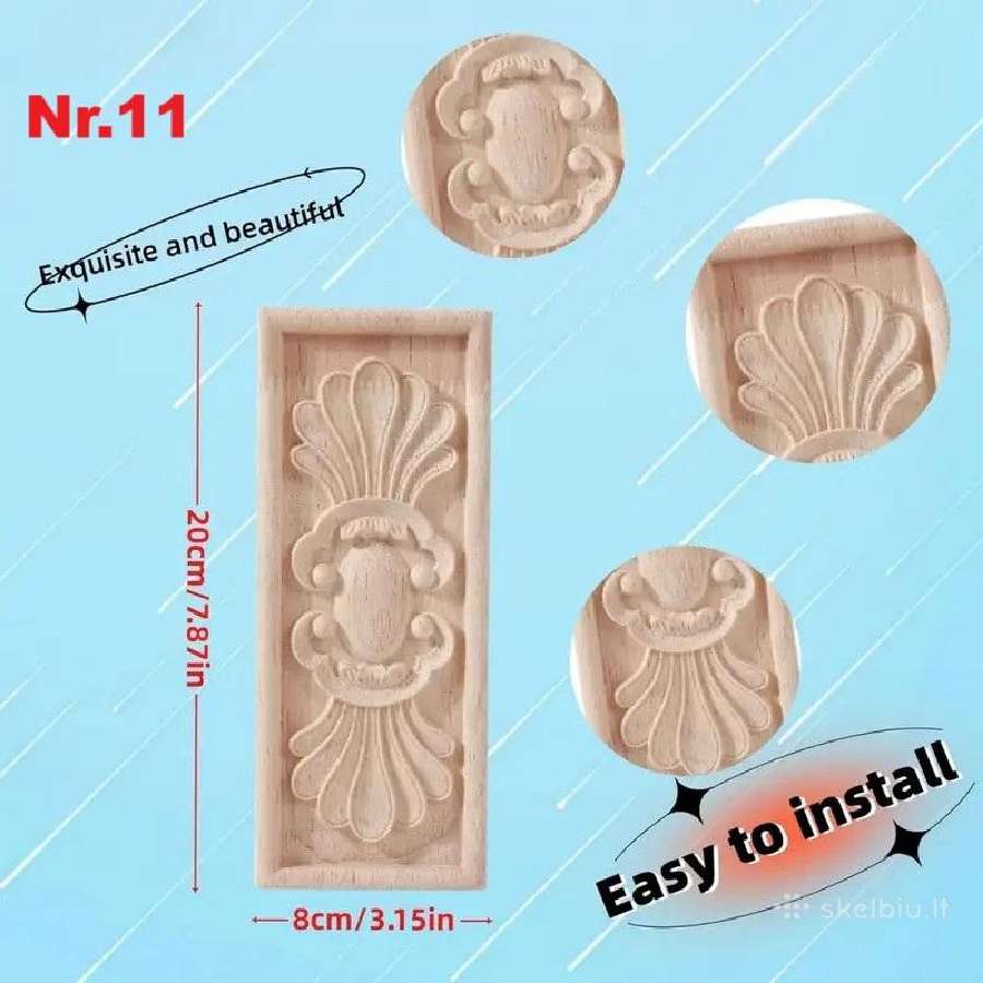 Medinės drožinėtos apdailos detalės,furnitura - nuotraukos Nr. 24