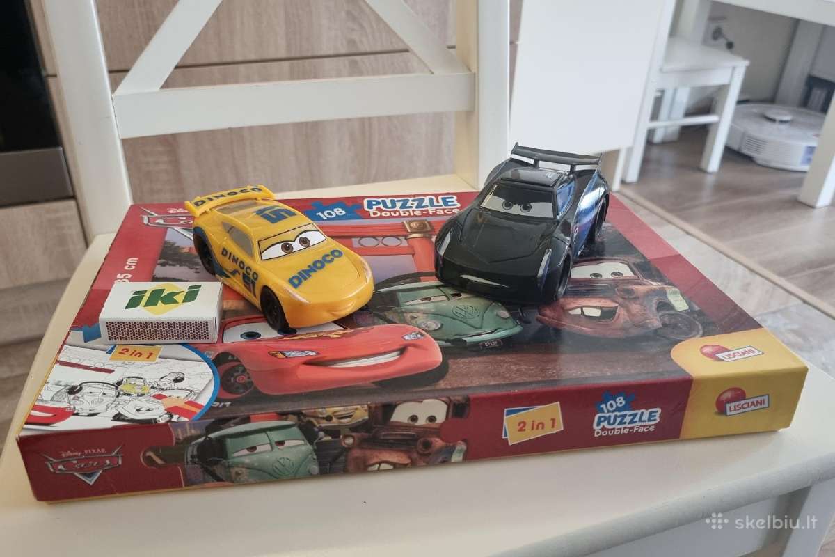 Disney Pixar Cars dėlionė (puzlė) ir mašinėlės