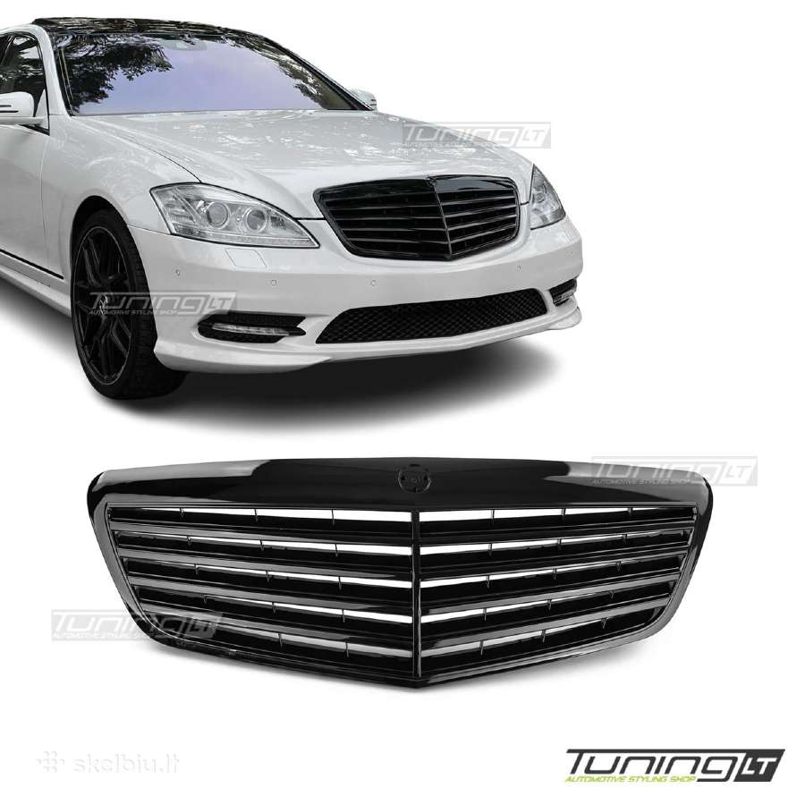 Mercedes W221 facelift juodos Priekinės Grotelės