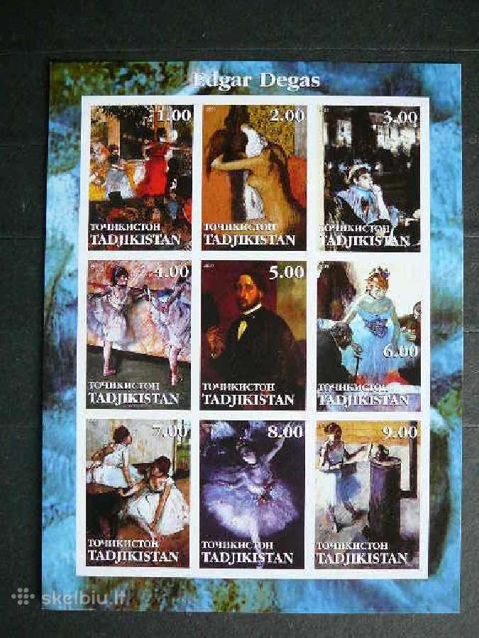 Daile Edgaras Dega Tadzikistanas 2001 Mnh td433