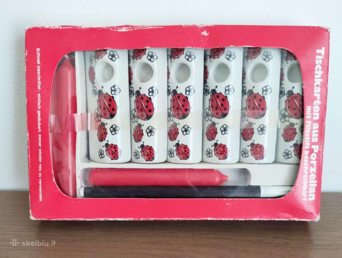 Rinkinys, svečio vietos kortelės iš porceliano