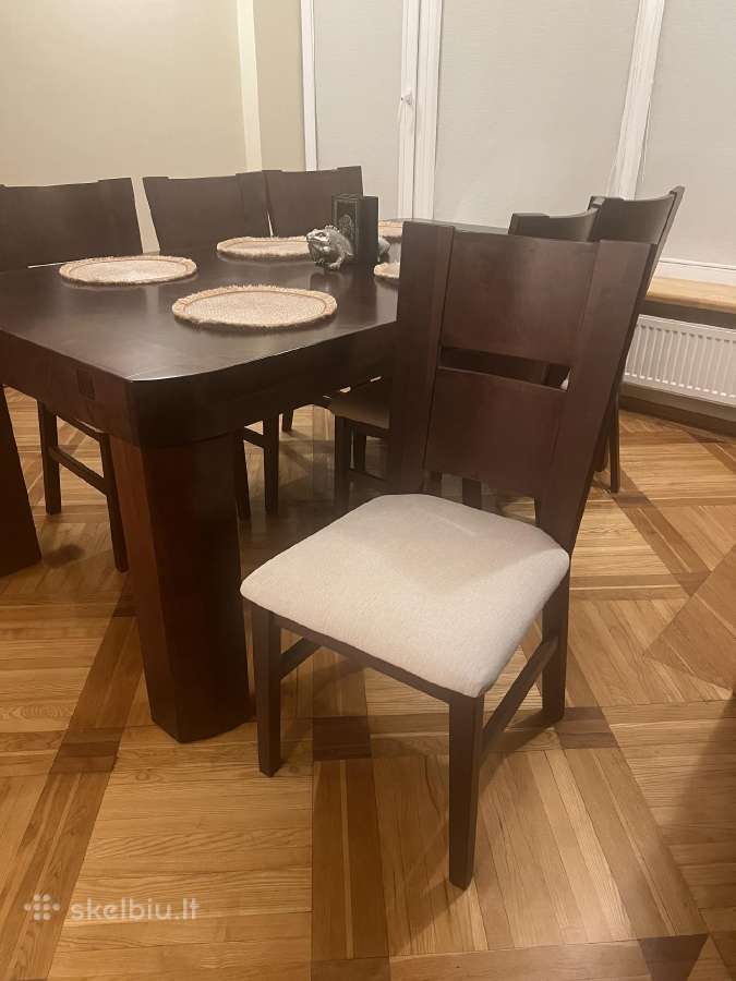 Klasikinio stiliaus valgomojo stalas su 6 kėdėmis - nuotraukos Nr. 5
