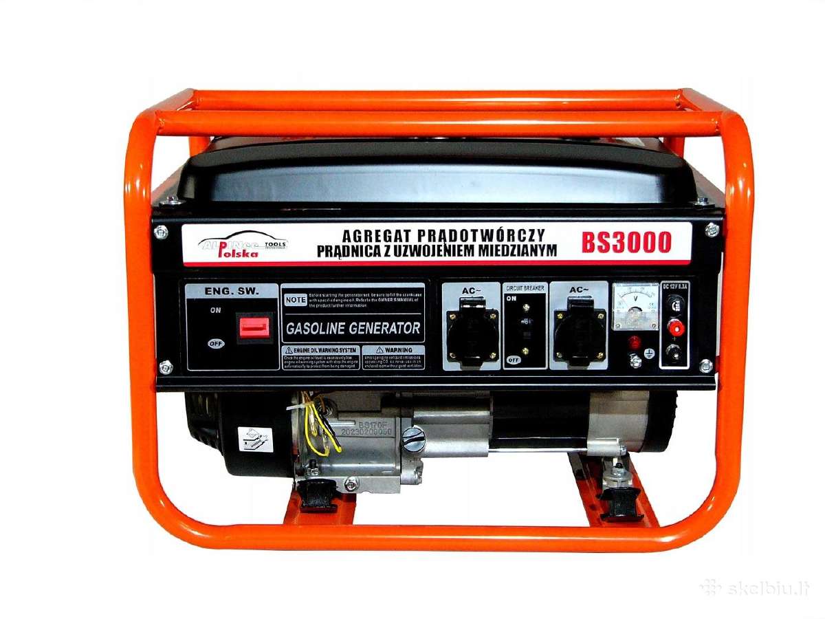 Benzininis generatorius 3.0kw 230/12v Alpinee