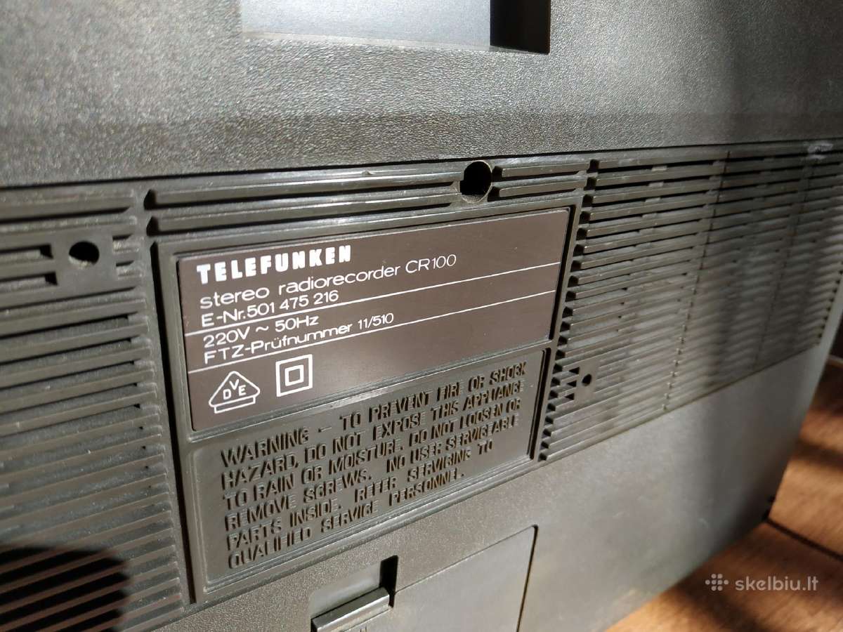 Magnetola radija magnetofonas Telefunken Cr 100 - nuotraukos Nr. 7