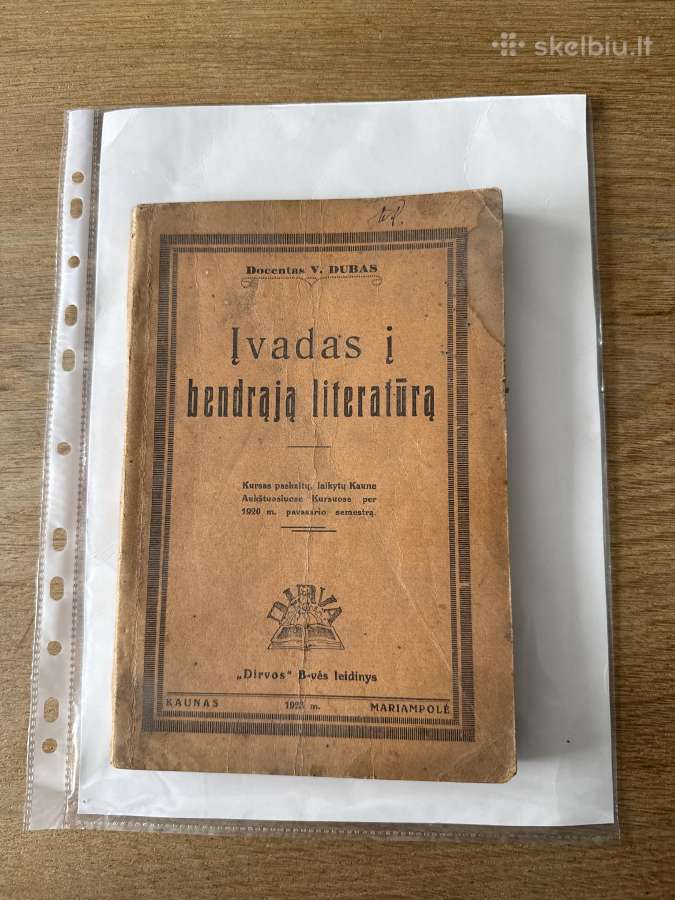 Įvadas į bendrąją literatūrą 1923 m.