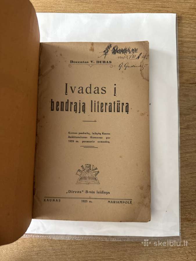 Įvadas į bendrąją literatūrą 1923 m. - nuotraukos Nr. 2