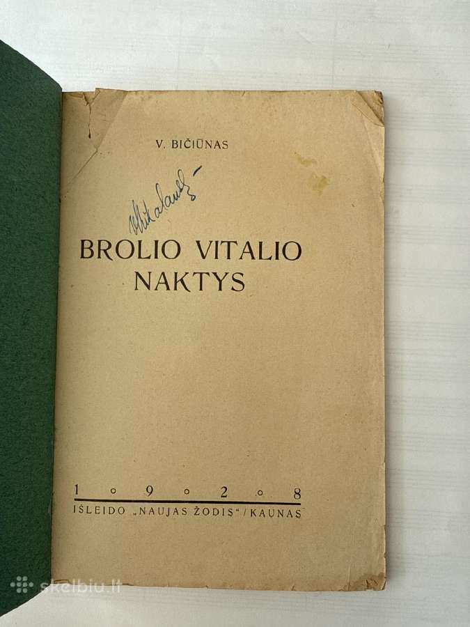 Brolio Vitalio naktys 1928 m.