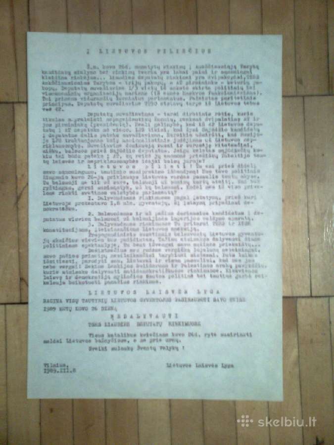1988- 1989 metu Lietuvos atsisaukimai ir plakatai - nuotraukos Nr. 2