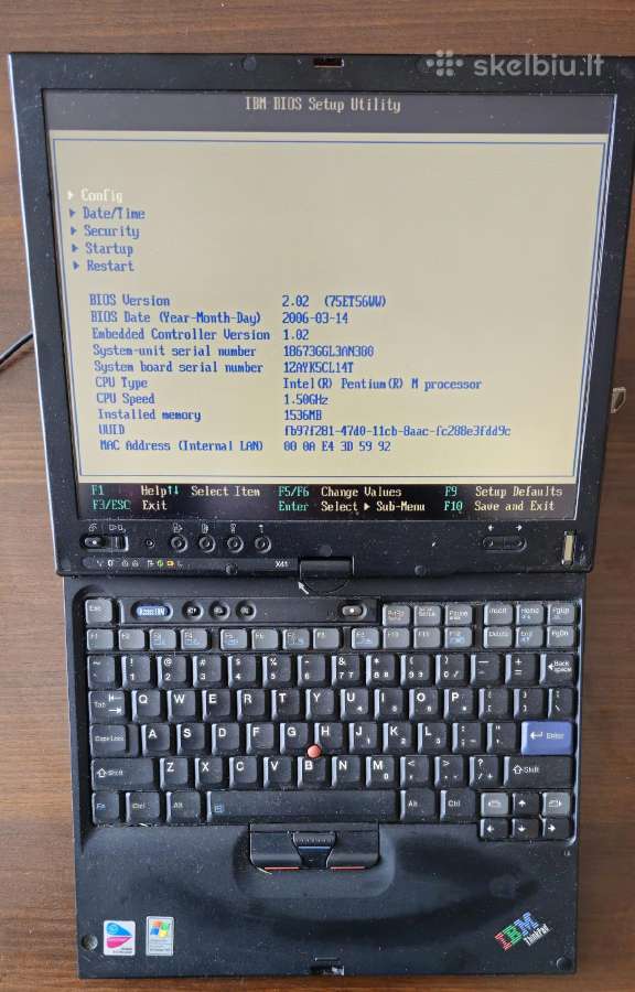 Ibm Lenovo Thinkpad X41 Laptop / Tablet Pc ~2006 m