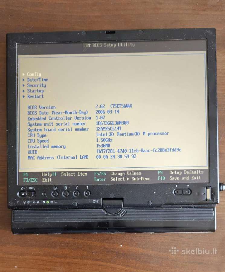 Ibm Lenovo Thinkpad X41 Laptop / Tablet Pc ~2006 m - nuotraukos Nr. 4