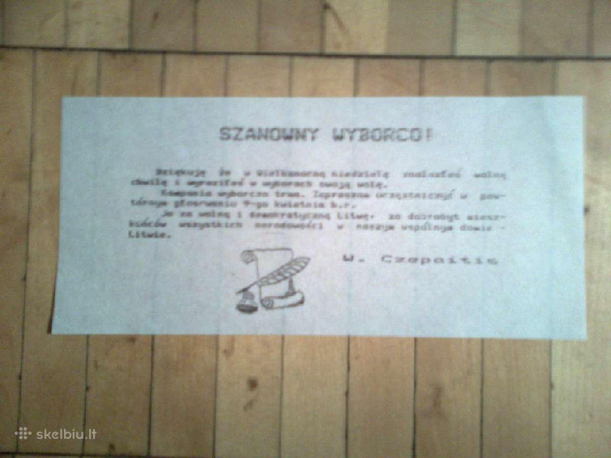 Virgilijus Čepaitis. plakatai, atsišaukimai. 1989m - nuotraukos Nr. 7