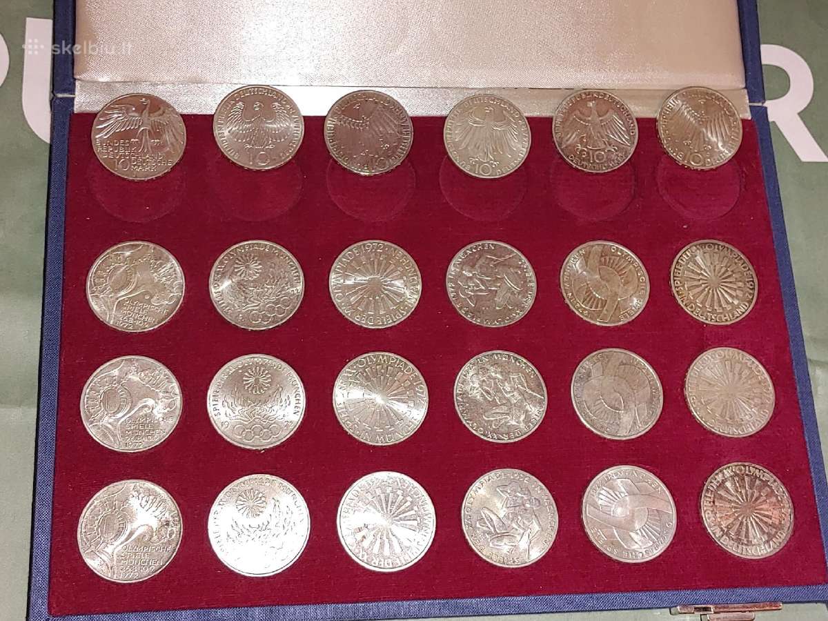 Vokietija 10 markių 1972 XX Olimpiada -ag625*15.5G - nuotraukos Nr. 2
