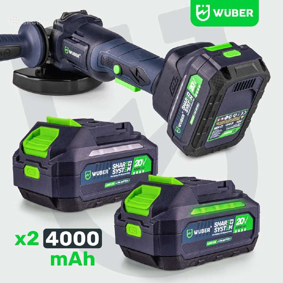 20 V „wuber“ akumuliatorinis kampinis šlifuoklis - nuotraukos Nr. 3