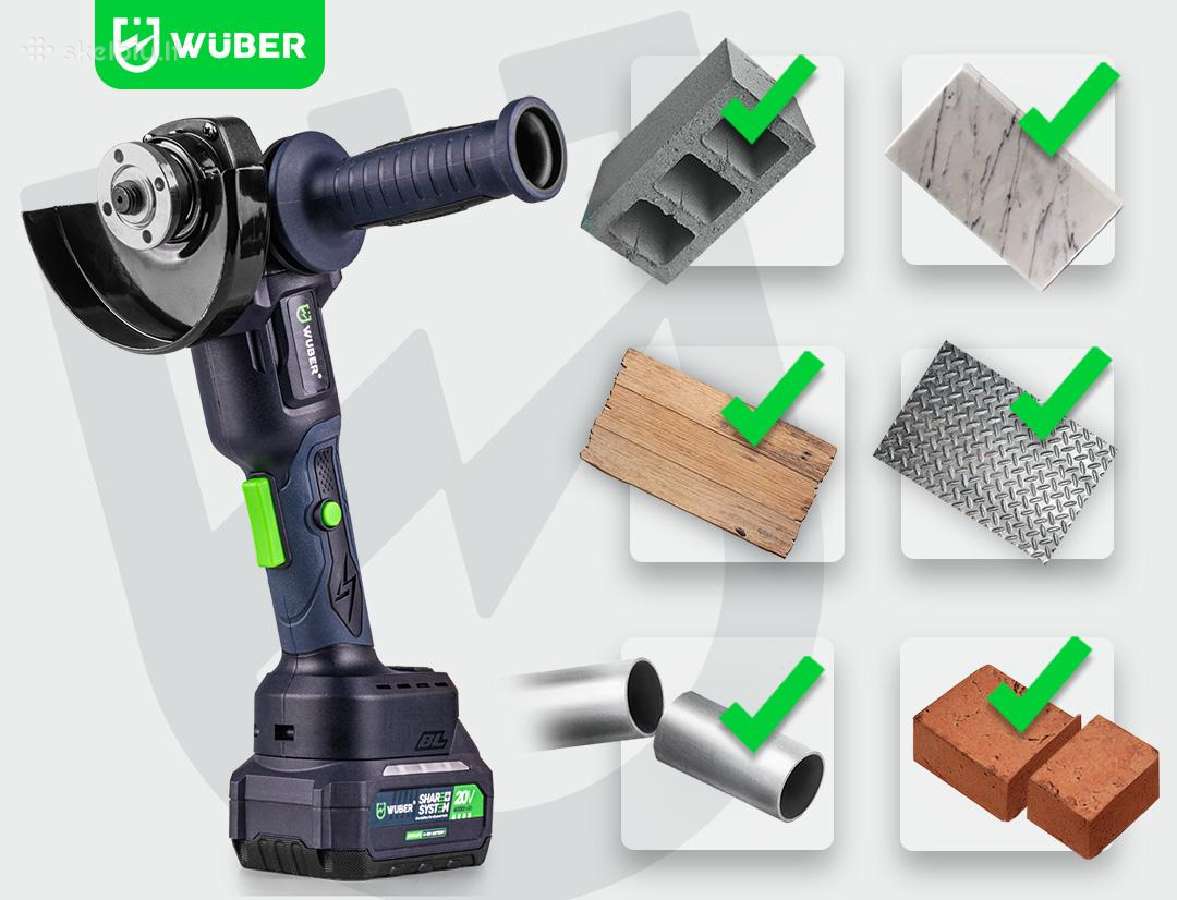 20 V „wuber“ akumuliatorinis kampinis šlifuoklis - nuotraukos Nr. 5