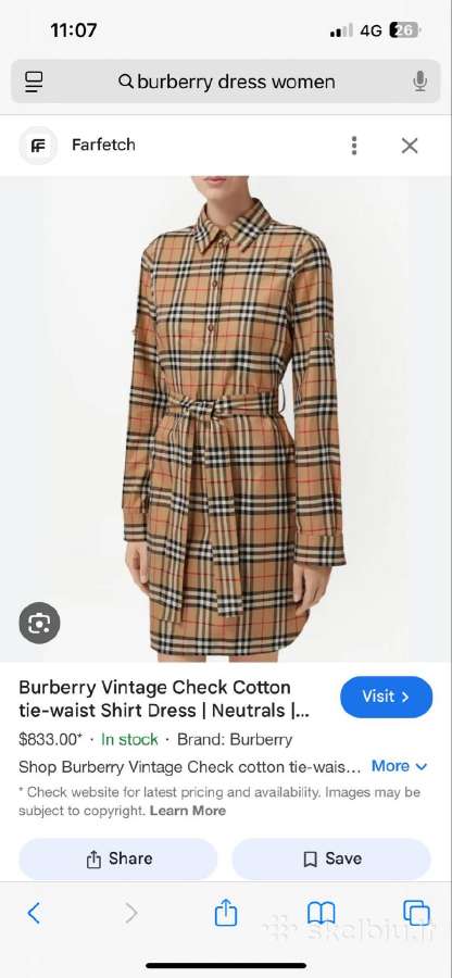 Burberry vintage S dydzio suknele. Moketa 830e. - nuotraukos Nr. 15