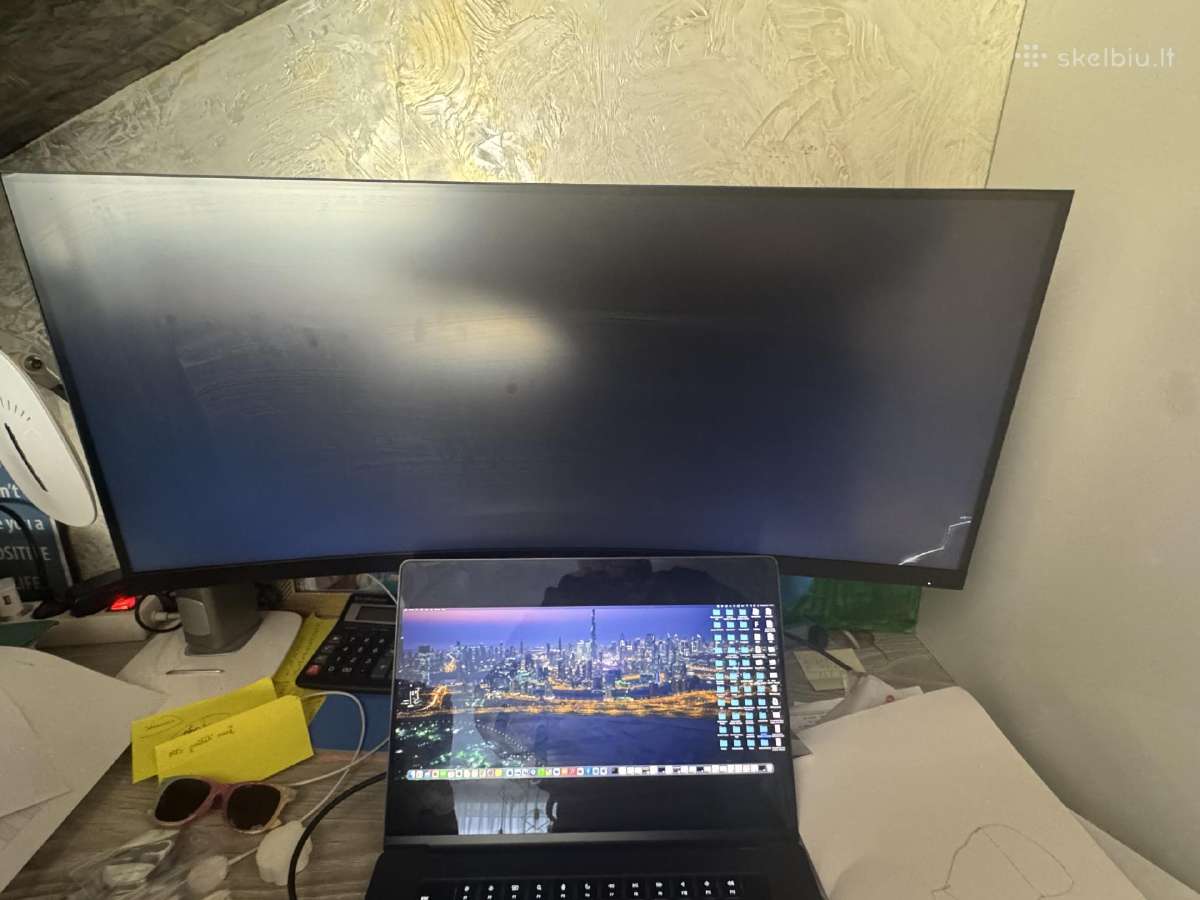 Hp e344c curved ( lenktas) monitorius su defektu