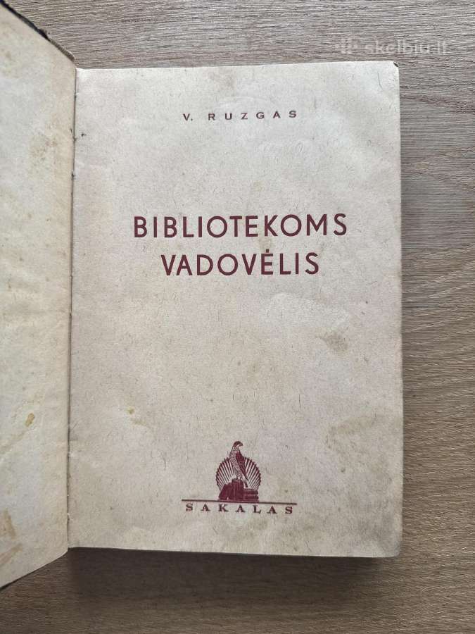 Bibliotekoms vadovėlis 1937 m