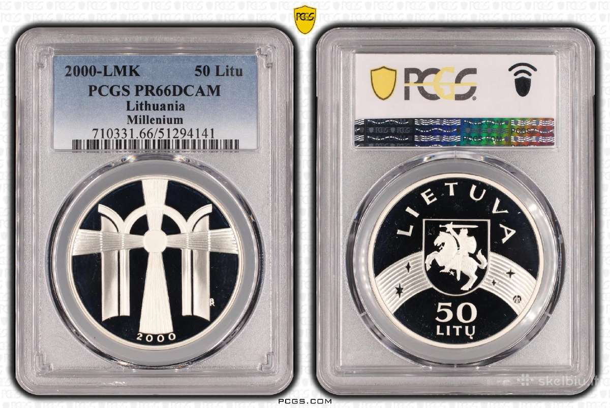 2000m. 50 Litu -Tukstantmetis- Pcgs Pr66dcam-