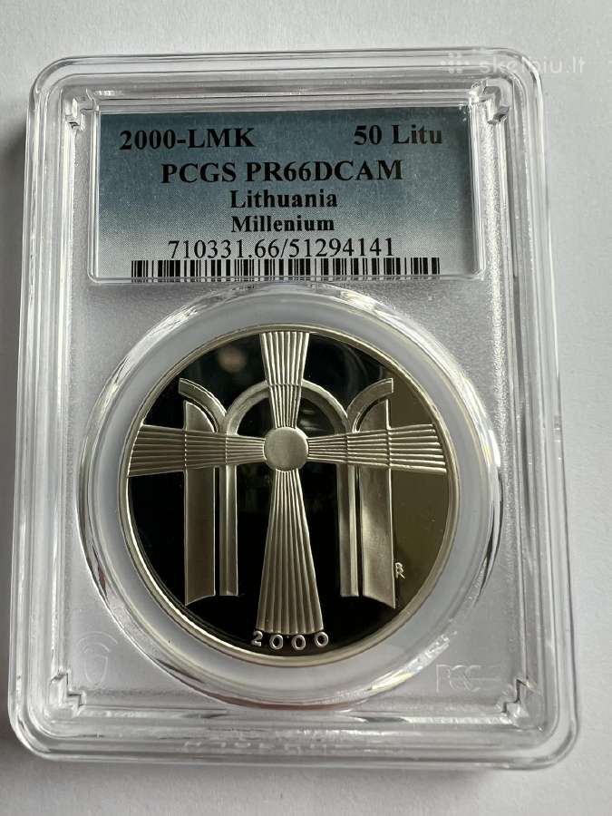 2000m. 50 Litu -Tukstantmetis- Pcgs Pr66dcam- - nuotraukos Nr. 2