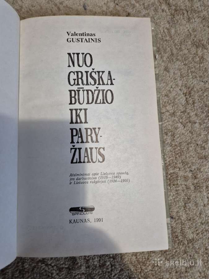 V. Gustainis "Nuo Griškabūdžio iki Paryžiaus" - nuotraukos Nr. 3
