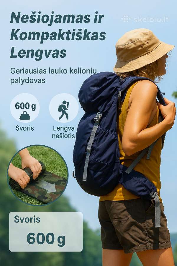 Turistinis kilimėlis miego čiužinys, kamufliažinis - nuotraukos Nr. 4