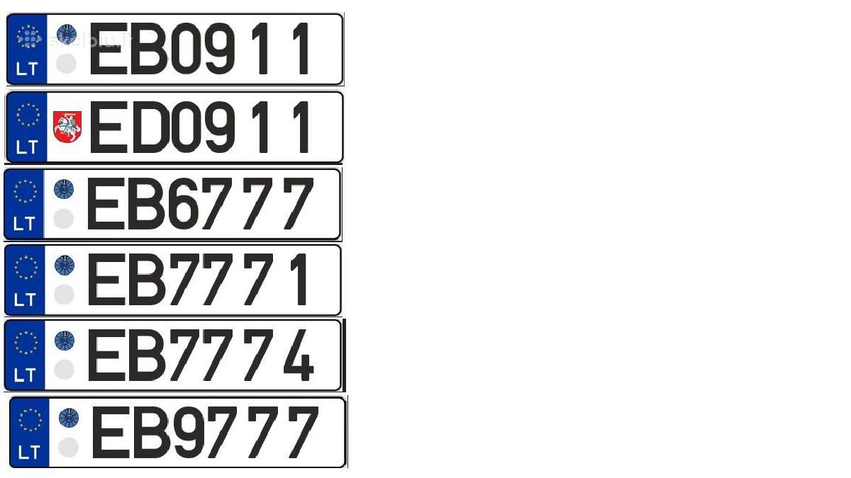Parduodami Valstybiniai automobilių/moto numeriai - nuotraukos Nr. 2