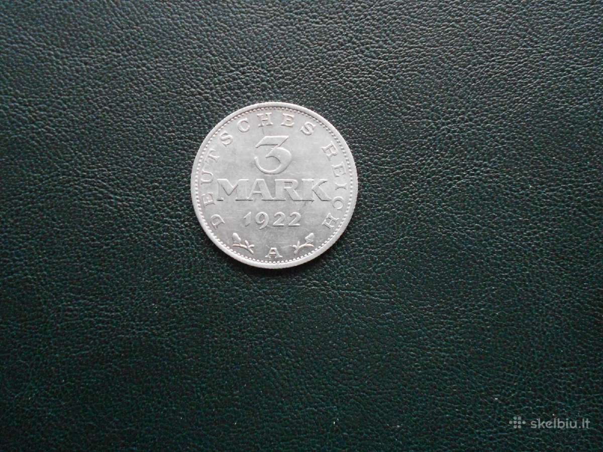 3 markes 1922m Unc Vokietija