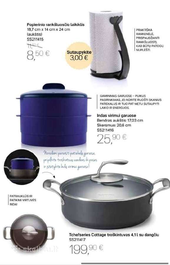Tupperware 4,1l Cottage puodas- troškintuvas su Et - nuotraukos Nr. 5