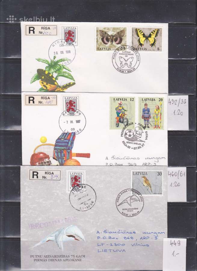 Latvijos ir Estijos Pirmos dienos vokai. - nuotraukos Nr. 2