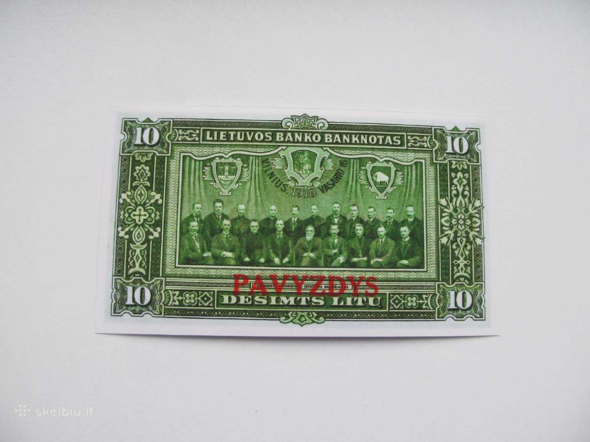 10 litu , Lietuva , 1938 pavyzdys - nuotraukos Nr. 2