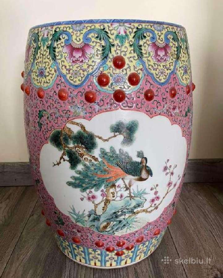 Senovinės keramikinės kinietiškos sodo sėdynės