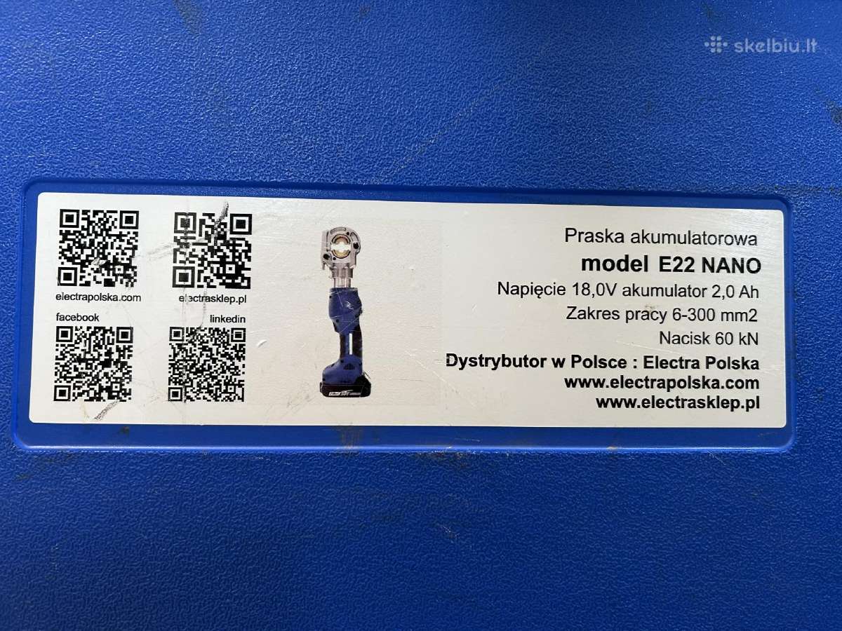 Kabeliu antgaliu presas akumuliatorinis presas - nuotraukos Nr. 14