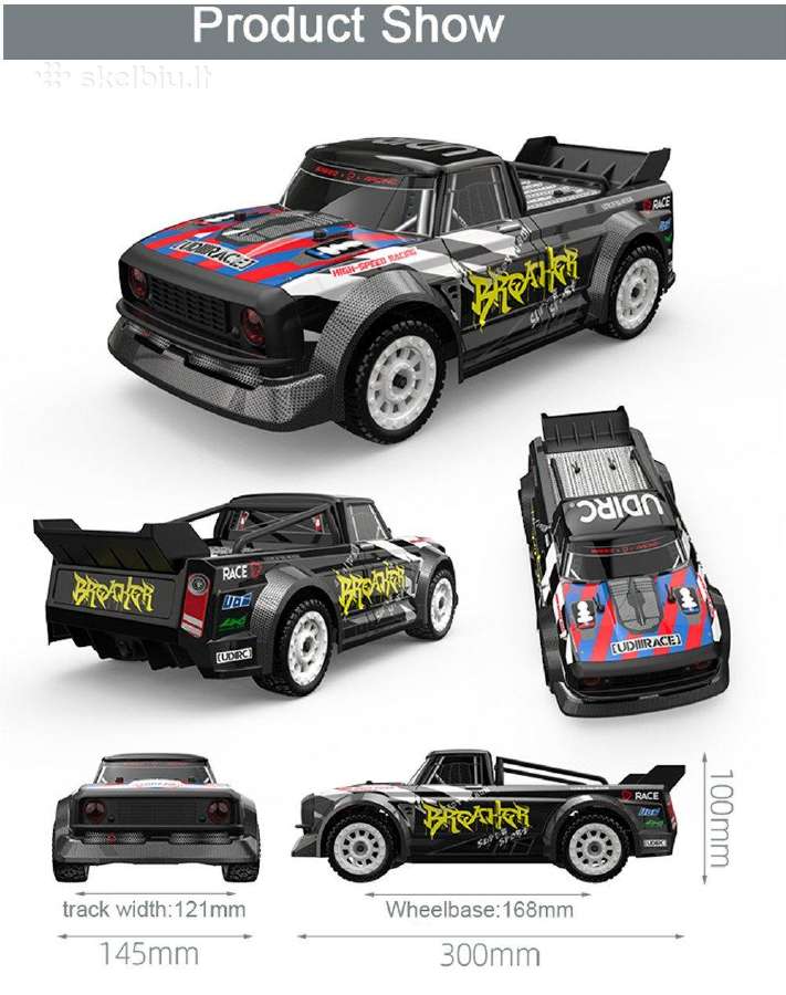 Udirc 1/16 Drift ralio mašinėlė 2x baterijos pried - nuotraukos Nr. 16