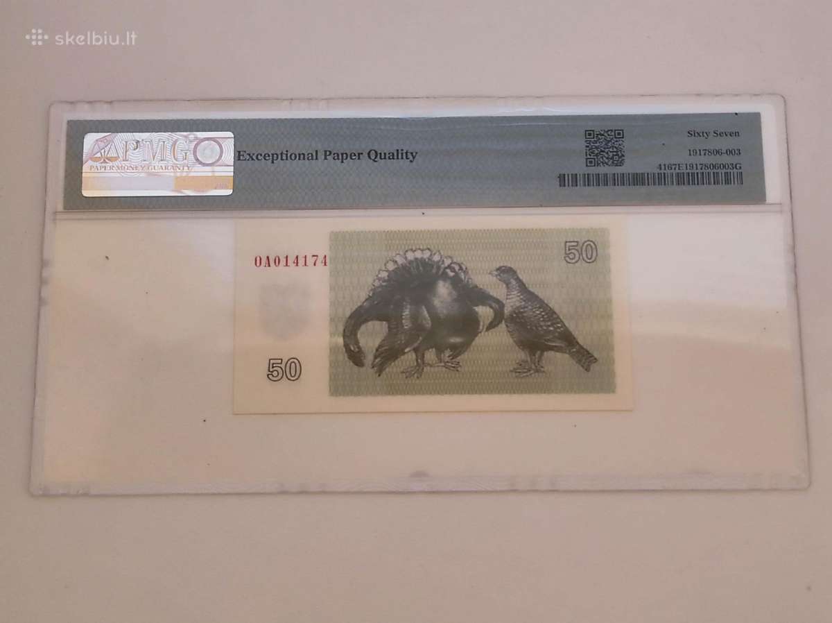 50 talonų 1992 tetervinai Pmg 67 - nuotraukos Nr. 2