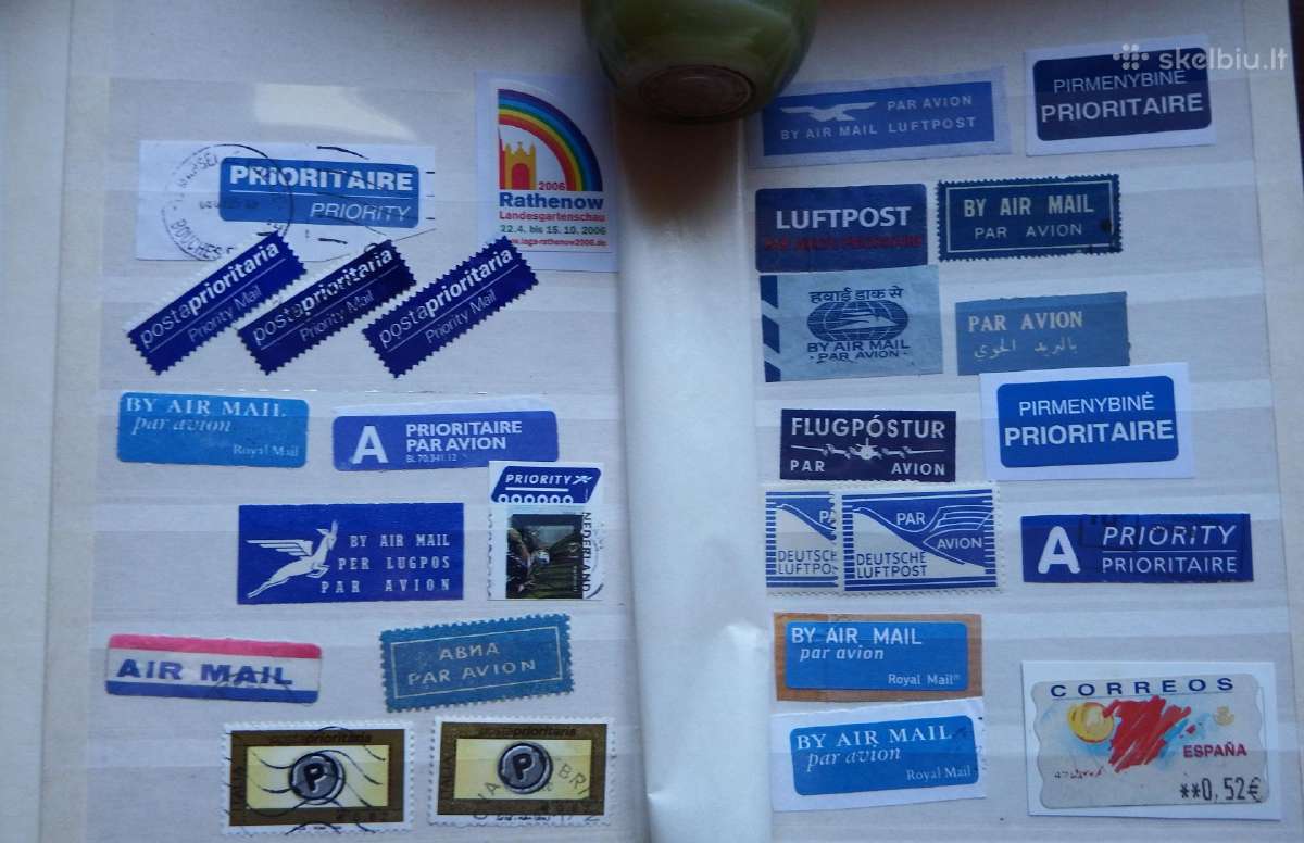 Pašto siuntų žymės: express, par avion, pirmenybin - nuotraukos Nr. 3
