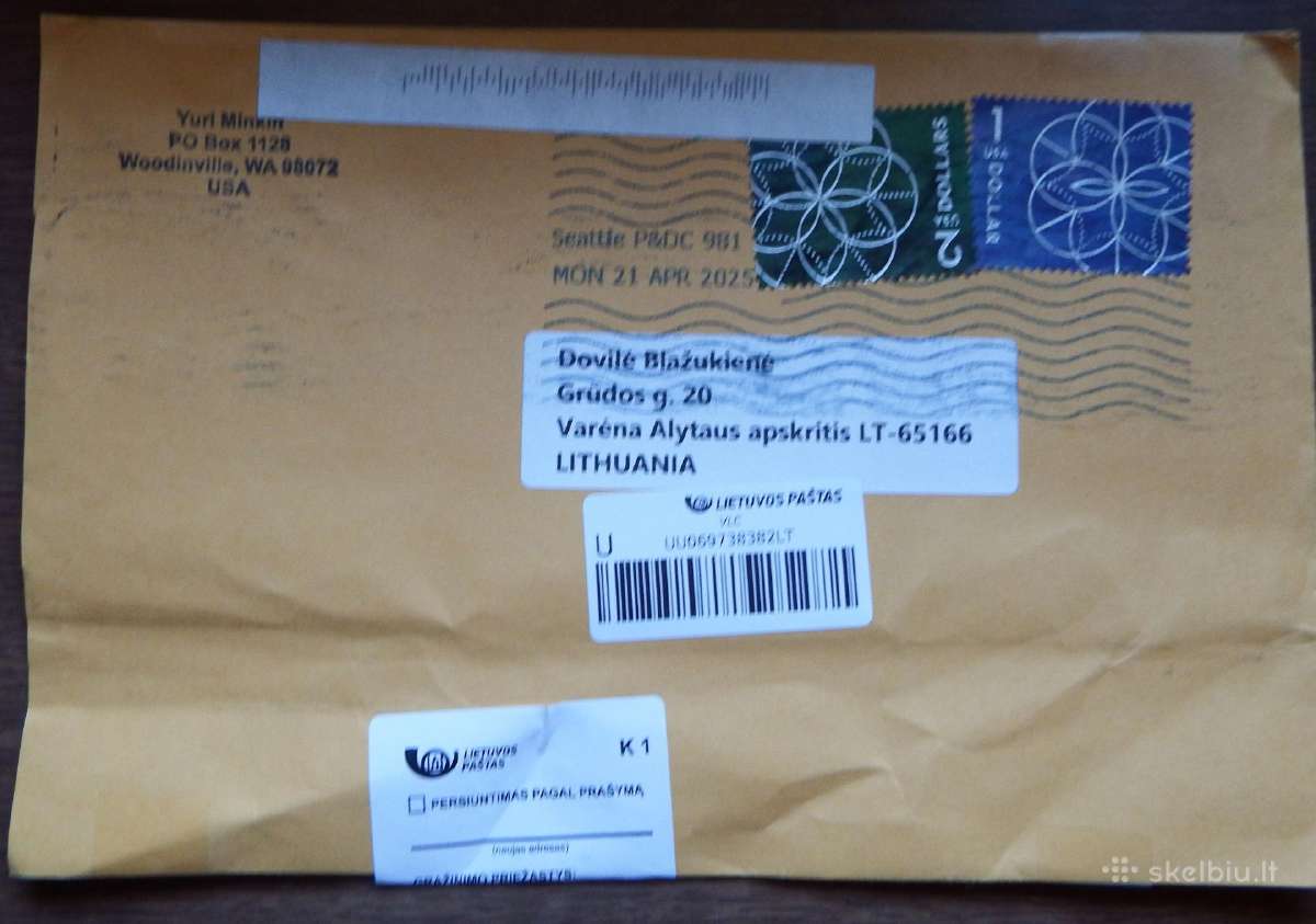 Pašto siuntų žymės: express, par avion, pirmenybin - nuotraukos Nr. 25