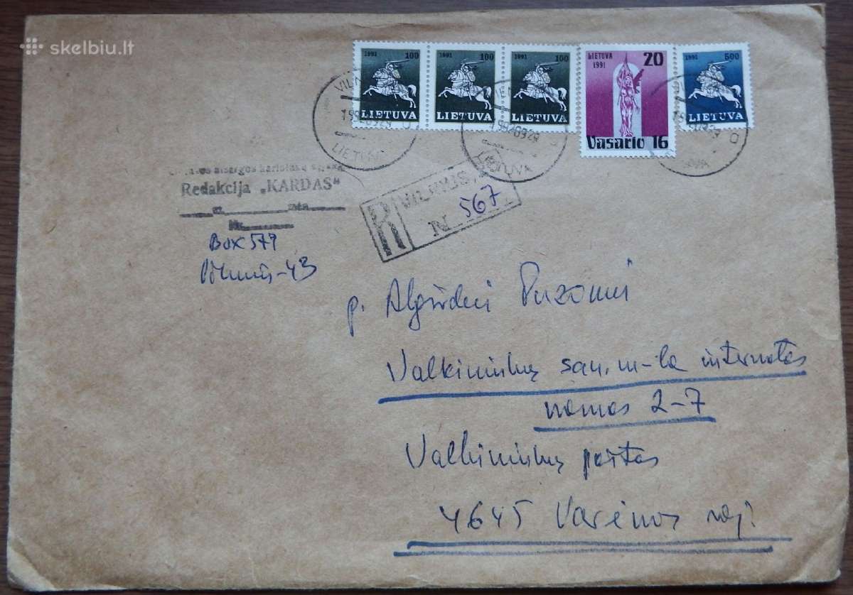Pašto siuntų žymės: express, par avion, pirmenybin - nuotraukos Nr. 28