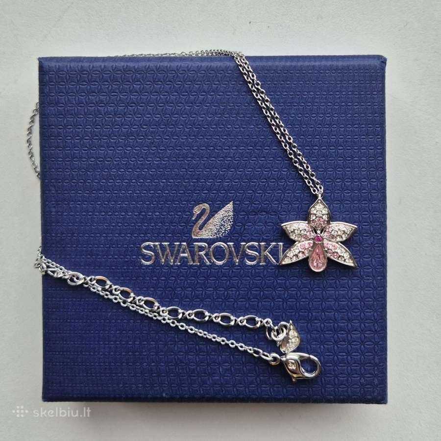 Swarovski grandinėlė su pakabuku orchidėja