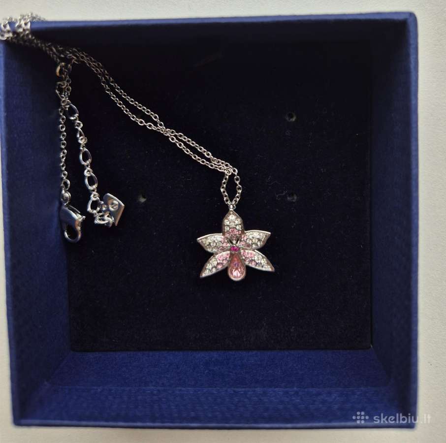 Swarovski grandinėlė su pakabuku orchidėja - nuotraukos Nr. 4