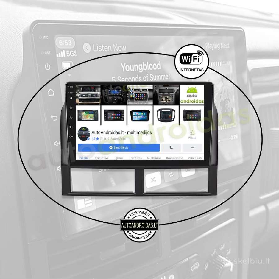 Jeep Grand Cherokee 1998-04 Android multimedia GPS - nuotraukos Nr. 3