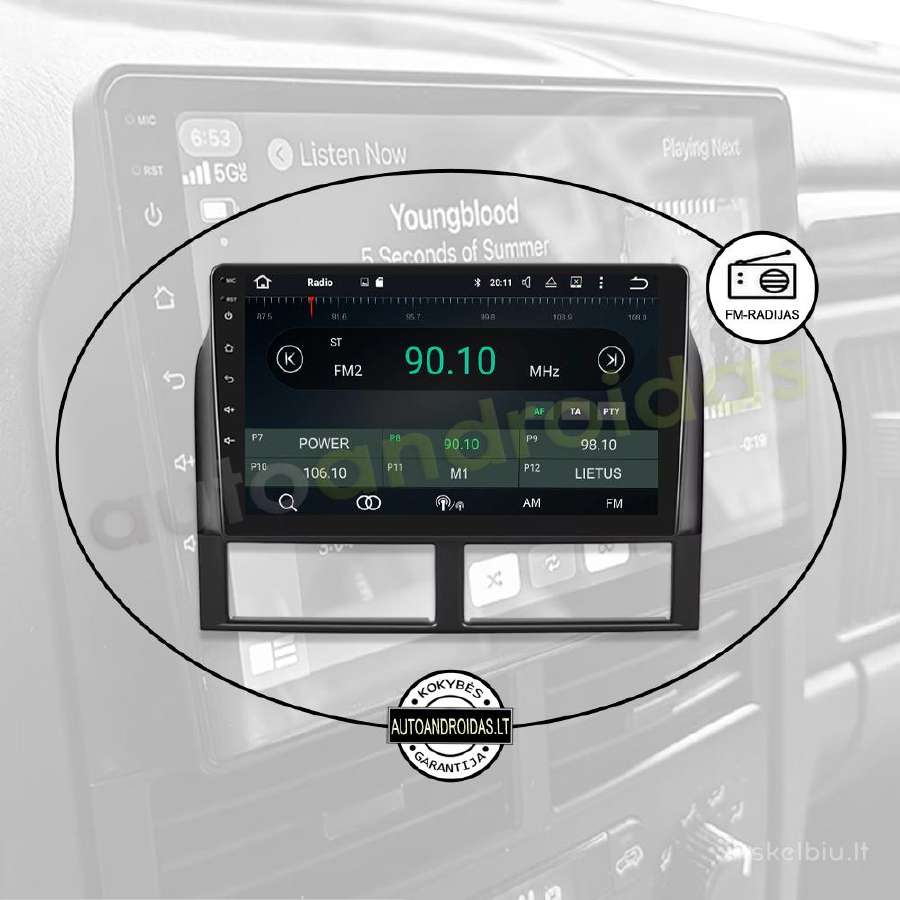 Jeep Grand Cherokee 1998-04 Android multimedia GPS - nuotraukos Nr. 4