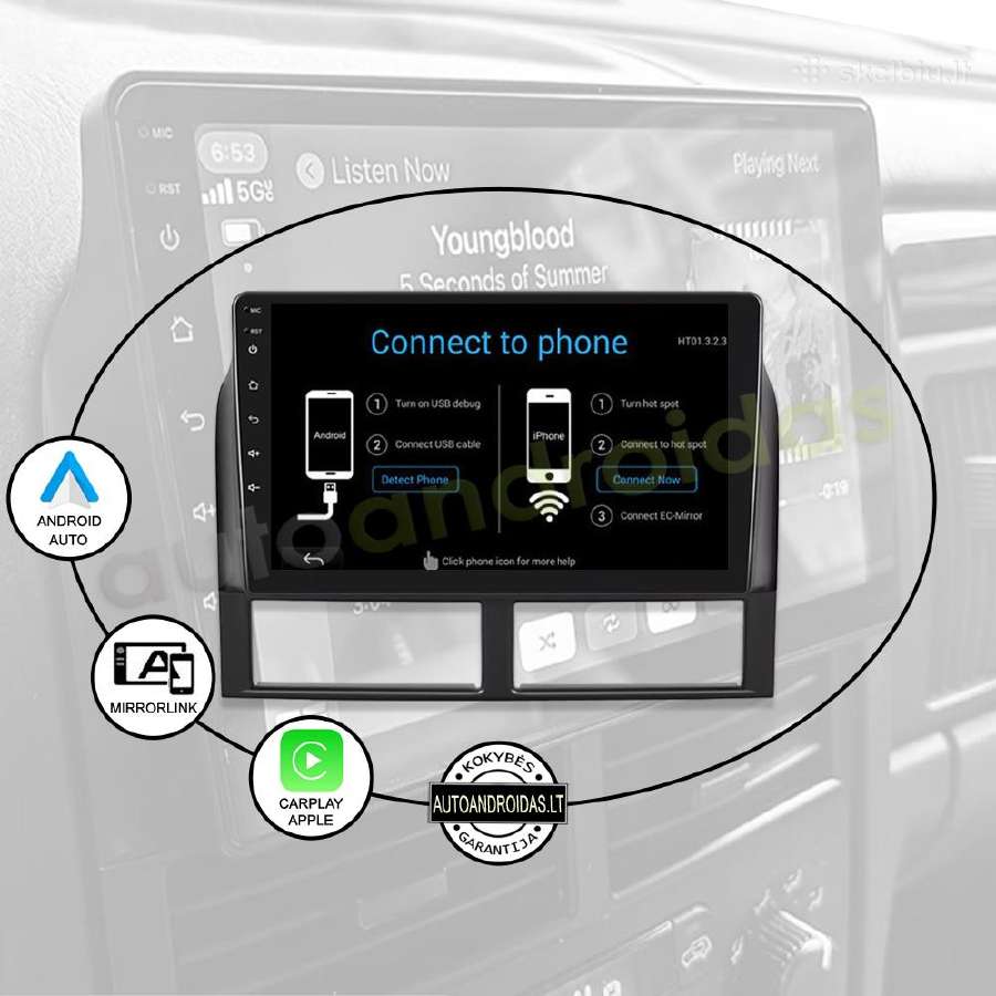Jeep Grand Cherokee 1998-04 Android multimedia GPS - nuotraukos Nr. 10