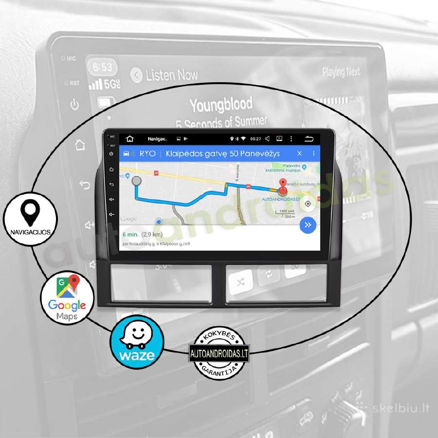 Jeep Grand Cherokee 1998-04 Android multimedia GPS - nuotraukos Nr. 11